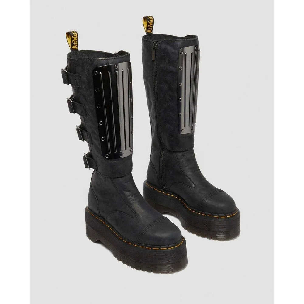 Womens Size 6 Dr. Martens Platform Boots Jadon Max GRD Adjustable Buckle Black